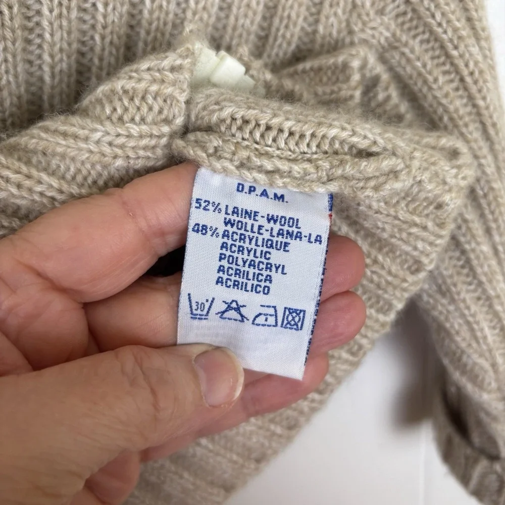 VTG Hooded Wool Blend Full Zip Cardigan Baby Autumn Sweater Brown Sz 12M By DPAM